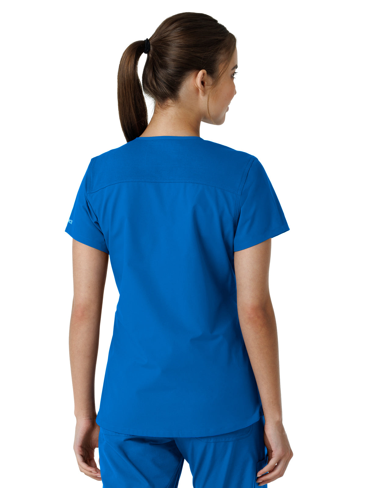 Women's Four-Pocket V-Neck Knit Panel Top - C12313 - Royal