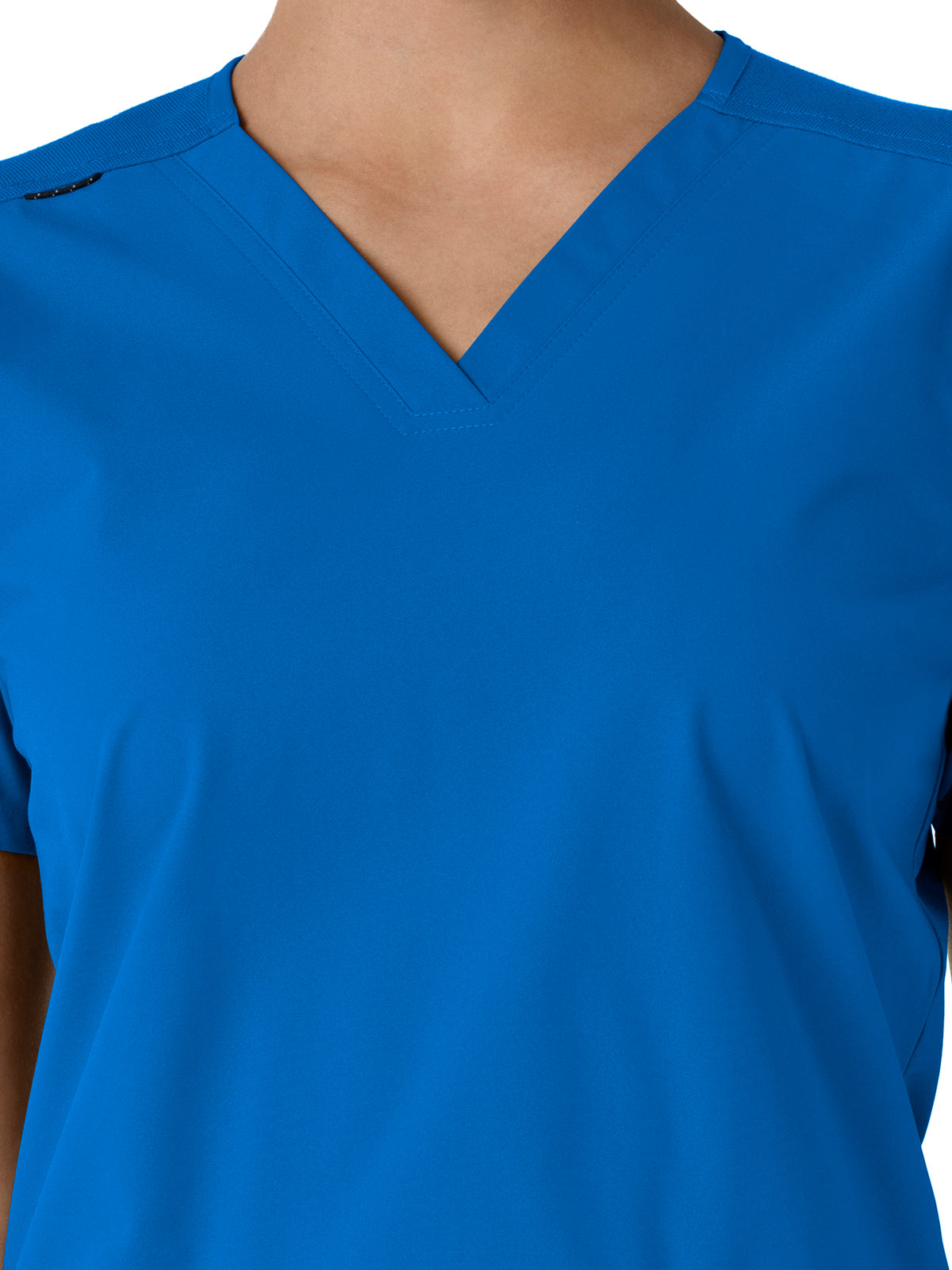 Women's Four-Pocket V-Neck Knit Panel Top - C12313 - Royal