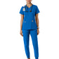 Women's Four-Pocket V-Neck Knit Panel Top - C12313 - Royal
