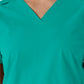 Women's Four-Pocket V-Neck Knit Panel Top - C12313 - Teal
