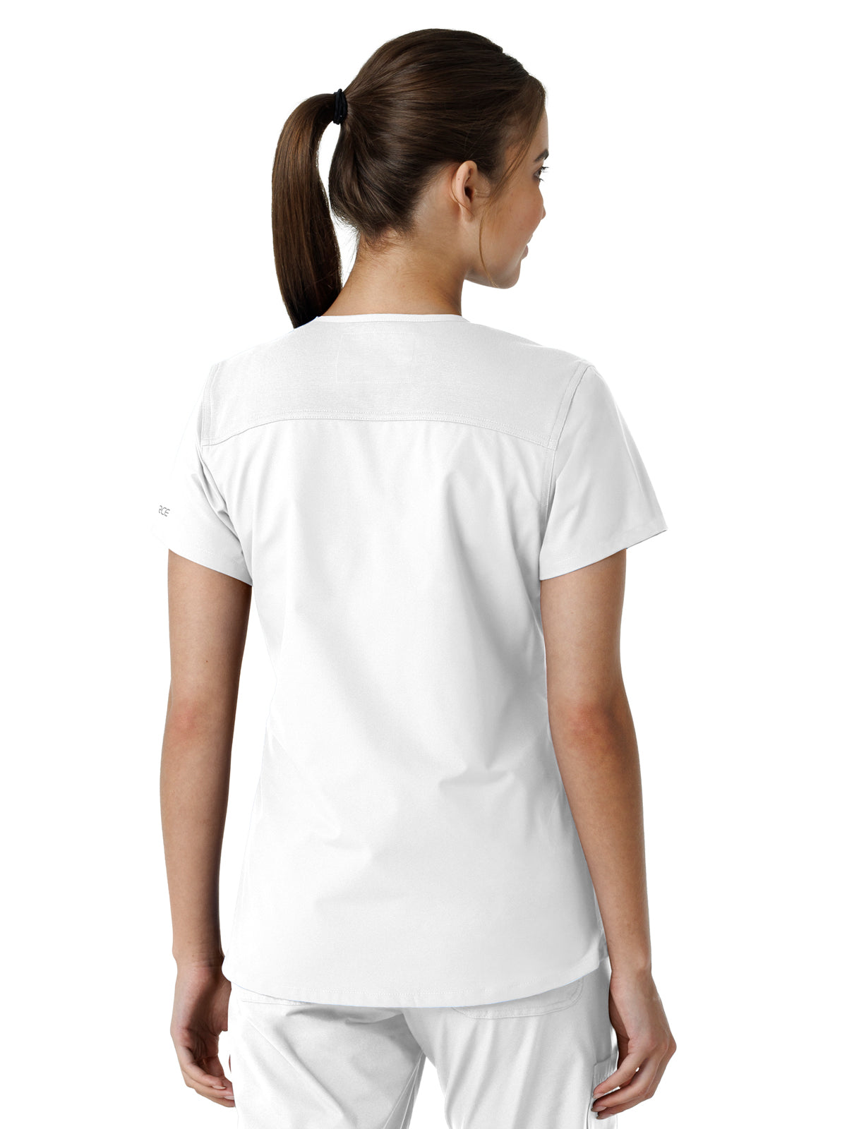 Women's Four-Pocket V-Neck Knit Panel Top - C12313 - White