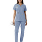 Women's Notch Neck Tunic Knit Panel Top - C12413 - Ceil Blue