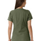Women's Notch Neck Tunic Knit Panel Top - C12413 - Olive