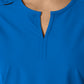 Women's Notch Neck Tunic Knit Panel Top - C12413 - Royal