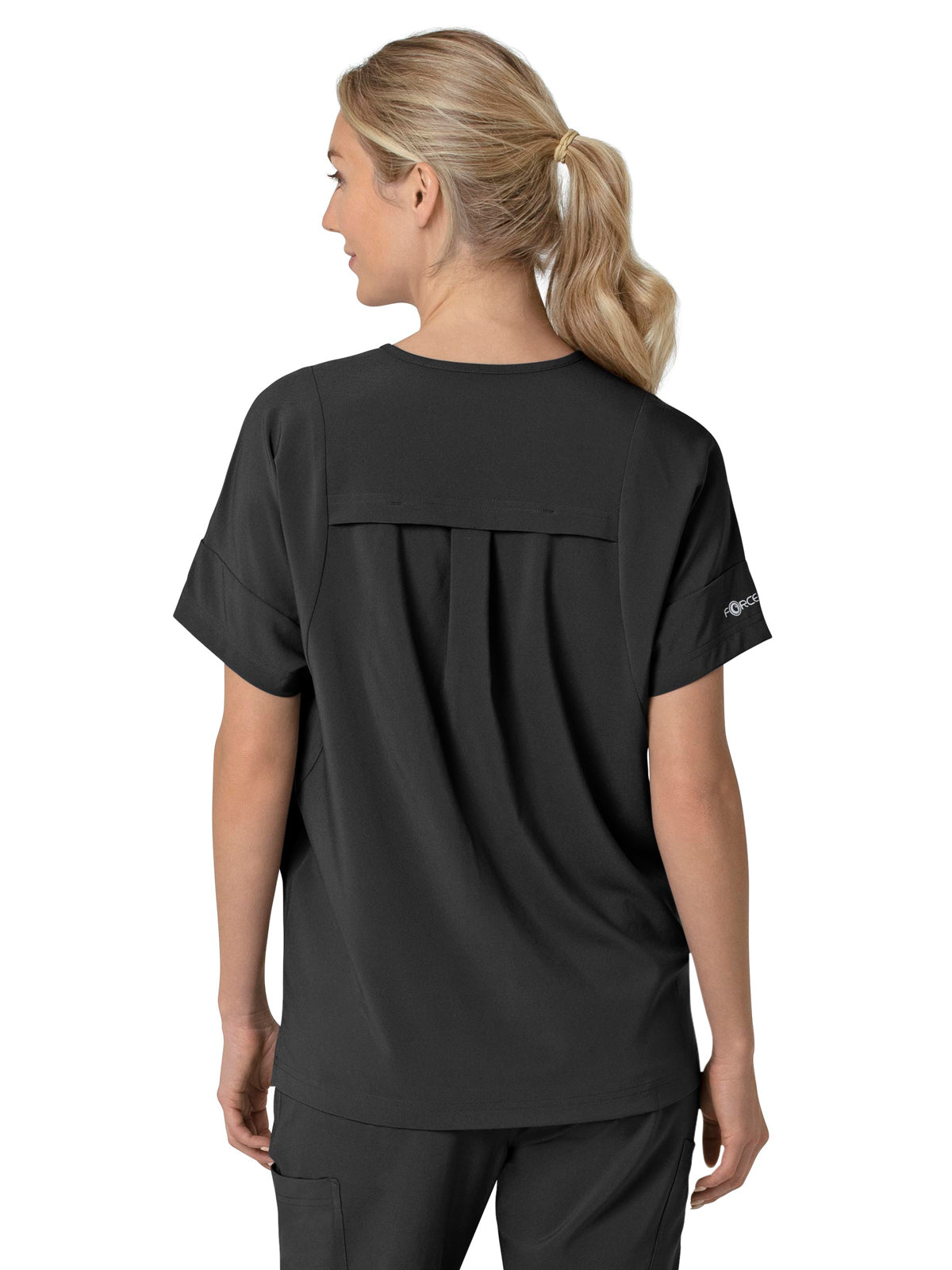 Women's Four-Pocket Oversized V-Neck Top - C13110 - Black