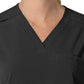 Women's Four-Pocket Oversized V-Neck Top - C13110 - Black
