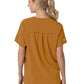 Women's Four-Pocket Oversized V-Neck Top - C13110 - Fox Brown