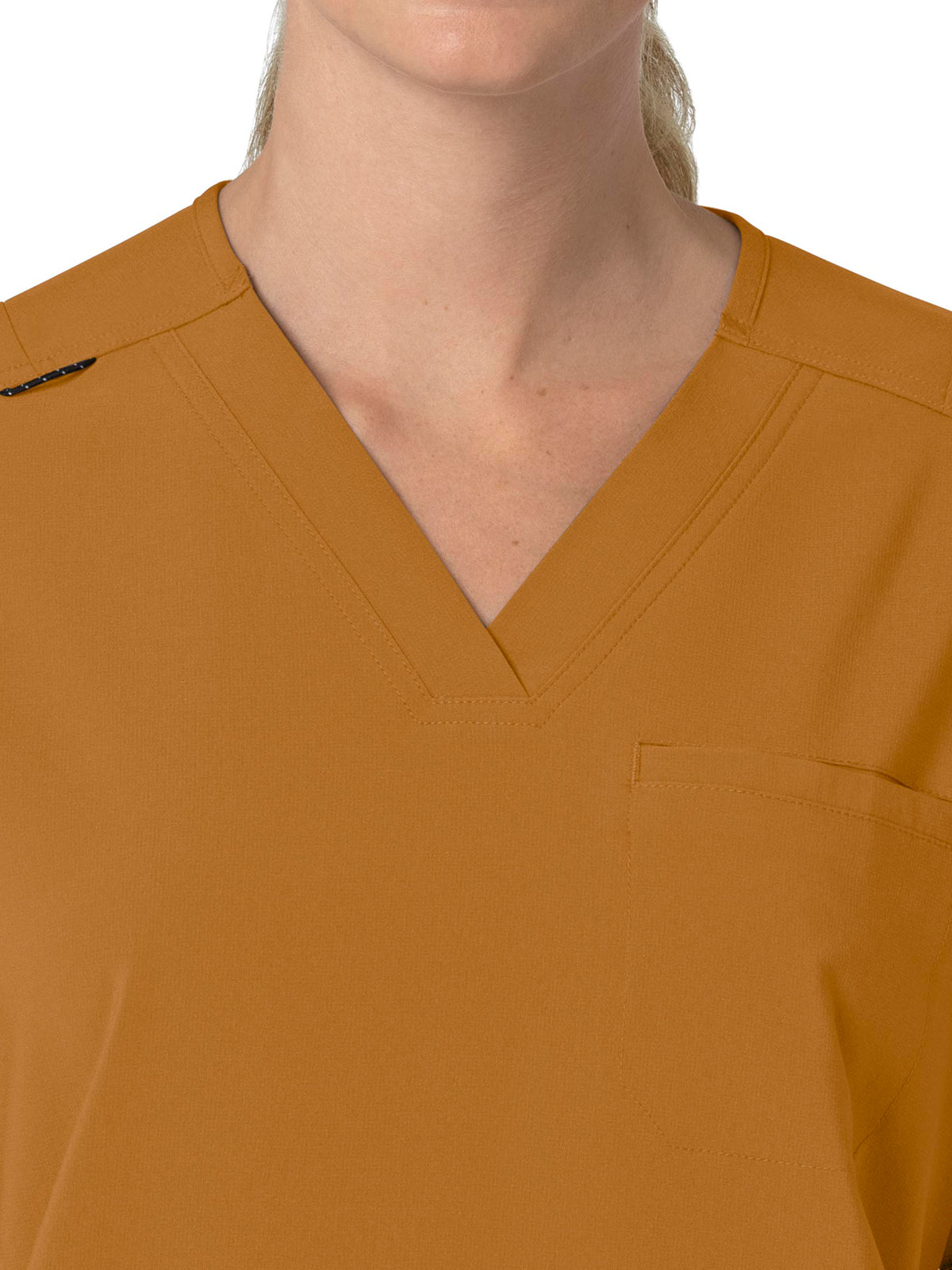 Women's Four-Pocket Oversized V-Neck Top - C13110 - Fox Brown