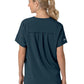 Women's Four-Pocket Oversized V-Neck Top - C13110 - Navy