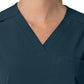 Women's Four-Pocket Oversized V-Neck Top - C13110 - Navy