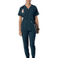 Women's Four-Pocket Oversized V-Neck Top - C13110 - Navy