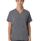 Women's Four-Pocket Oversized V-Neck Top - C13110 - Pewter