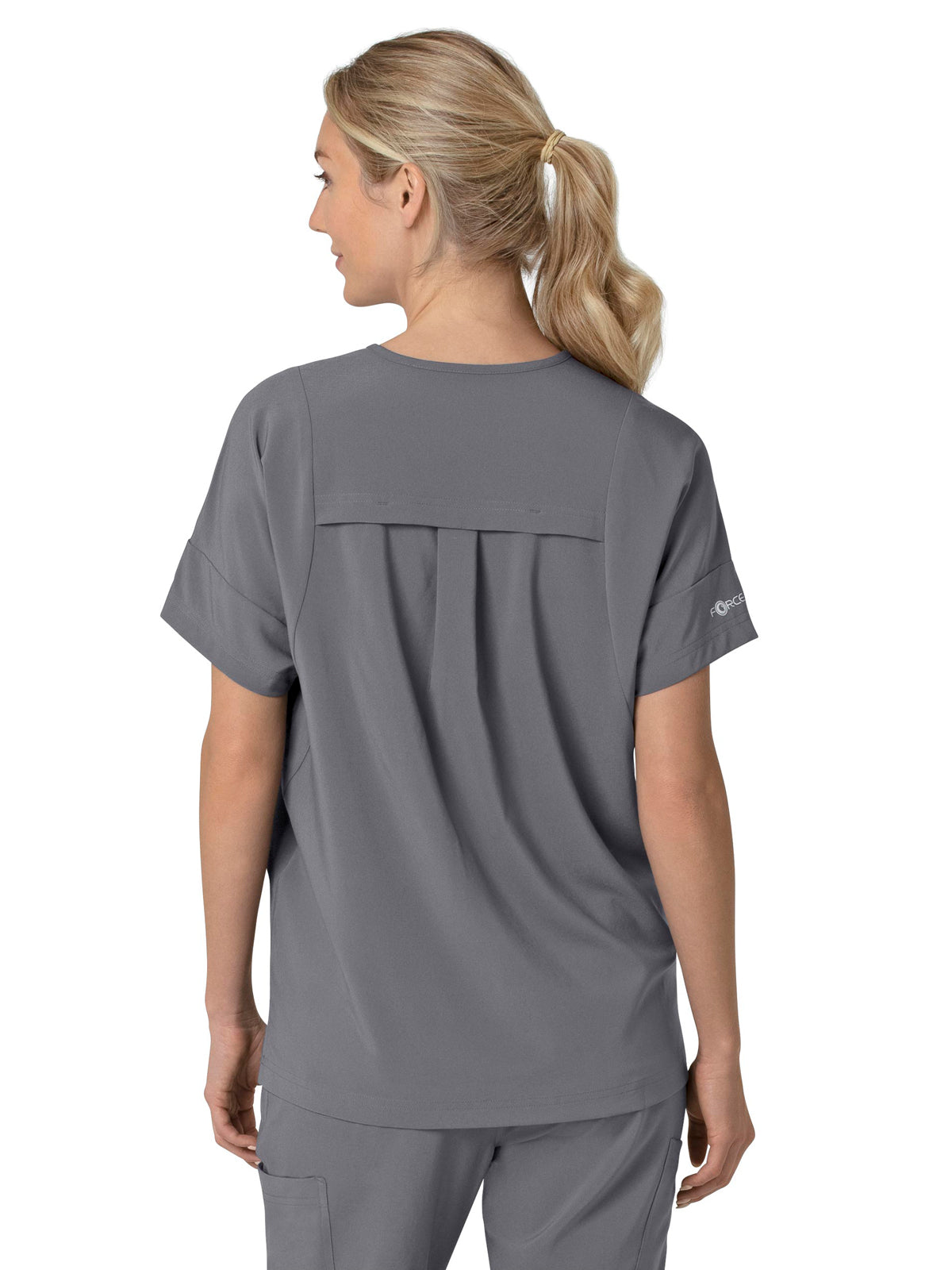 Women's Four-Pocket Oversized V-Neck Top - C13110 - Pewter