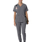 Women's Four-Pocket Oversized V-Neck Top - C13110 - Pewter