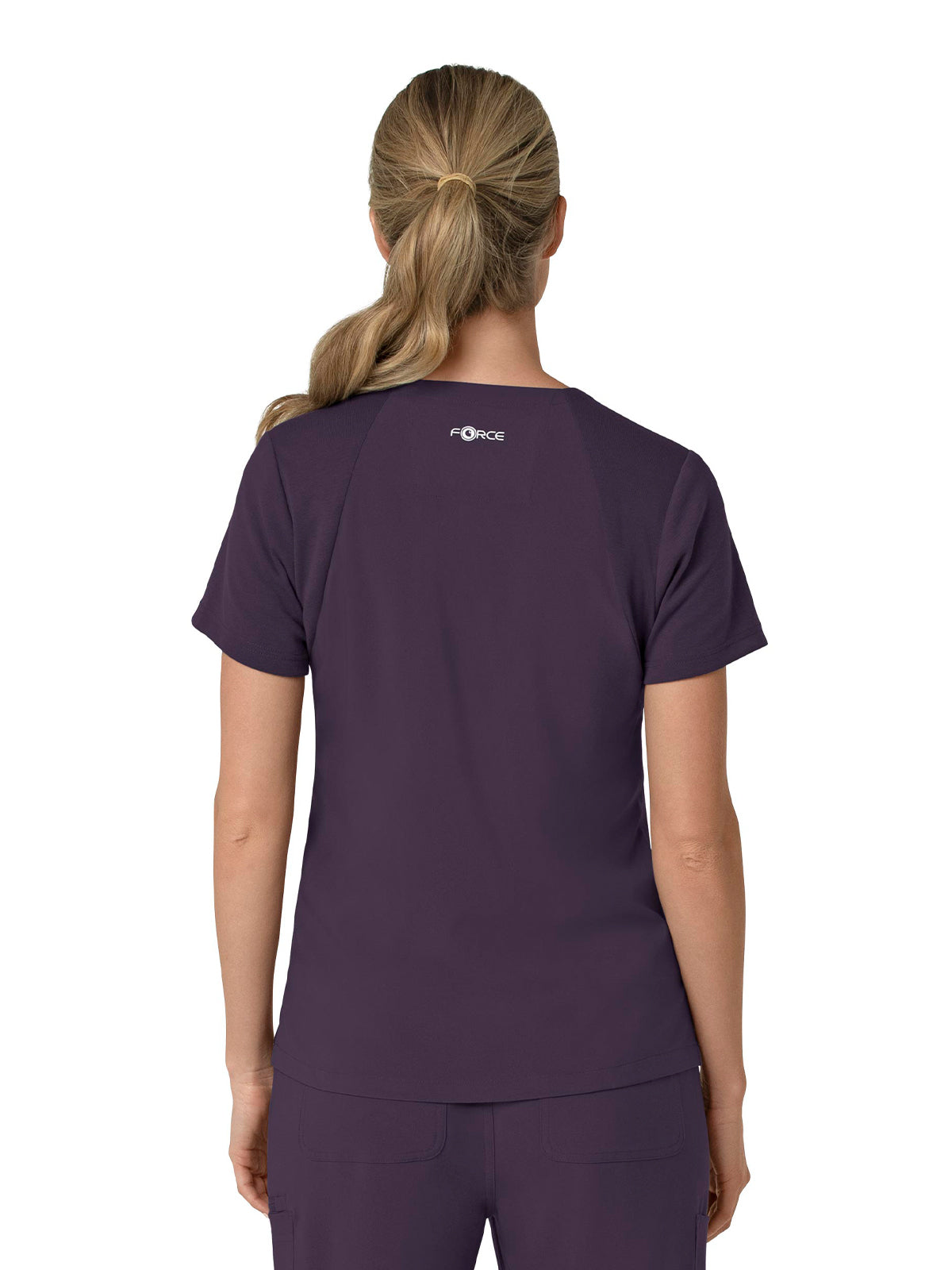 Women's Three-Pocket Flex Panel V-Neck Top - C13210 - Black Plum
