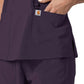 Women's Three-Pocket Flex Panel V-Neck Top - C13210 - Black Plum