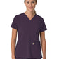 Women's Three-Pocket Flex Panel V-Neck Top - C13210 - Black Plum