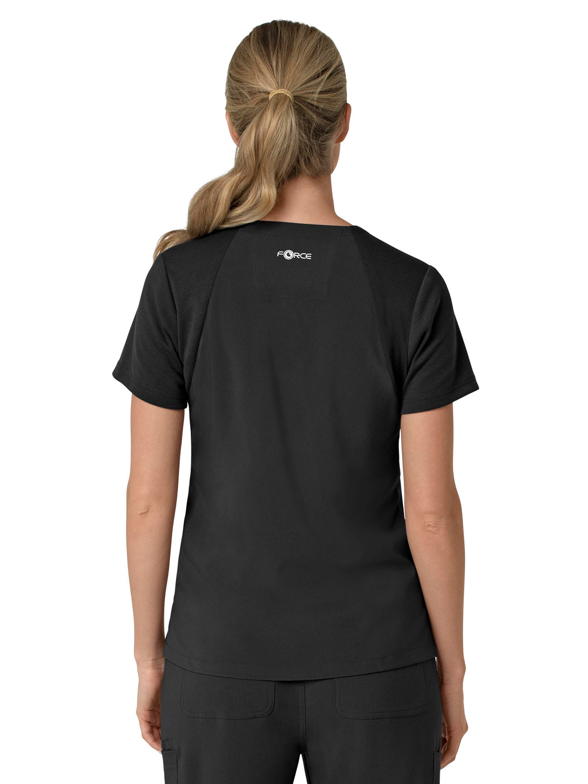 Women's Three-Pocket Flex Panel V-Neck Top - C13210 - Black
