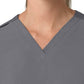 Women's Three-Pocket Flex Panel V-Neck Top - C13210 - Pewter