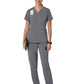 Women's Three-Pocket Flex Panel V-Neck Top - C13210 - Pewter