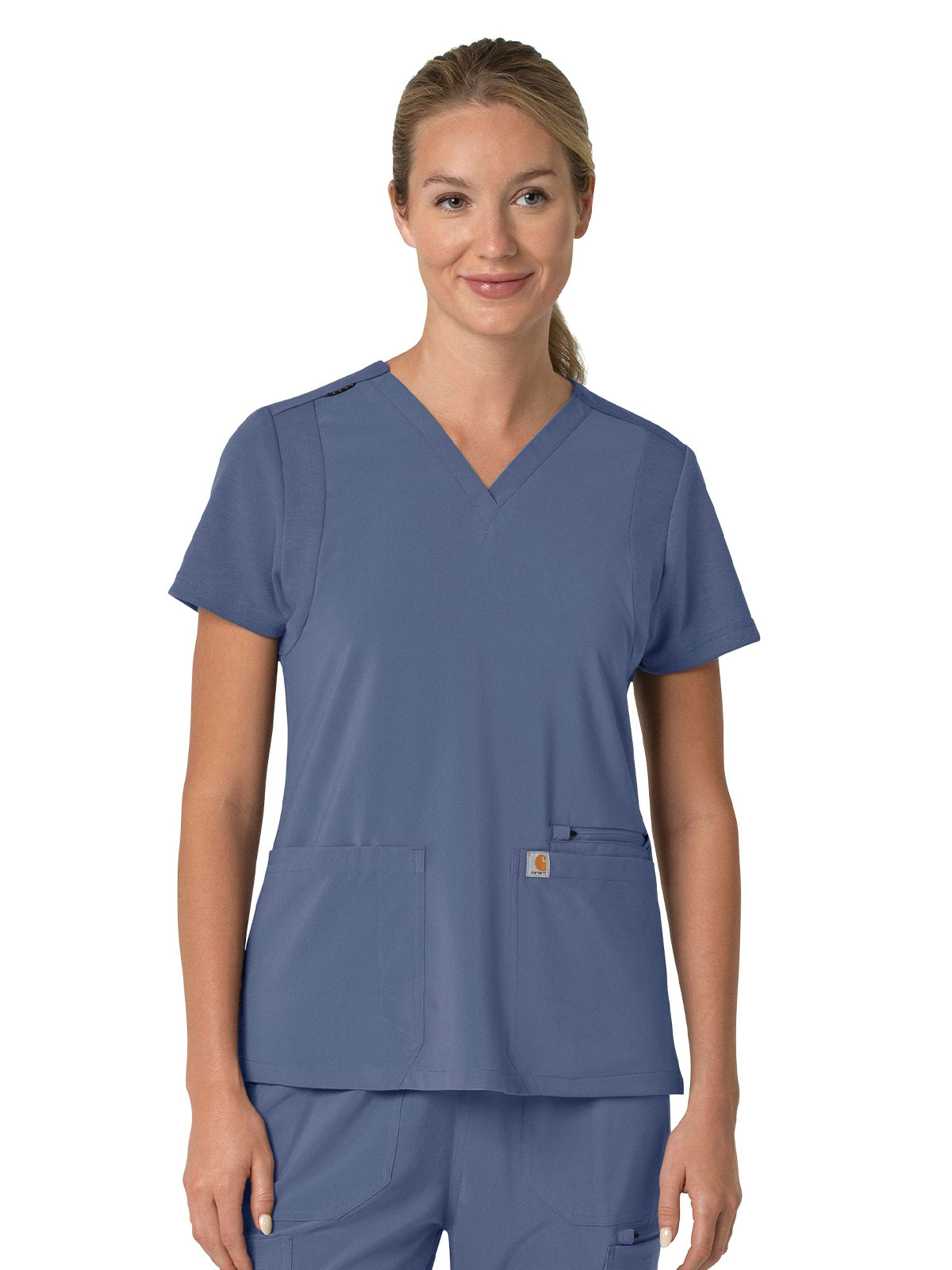 Women's Three-Pocket Flex Panel V-Neck Top - C13210 - Riverside