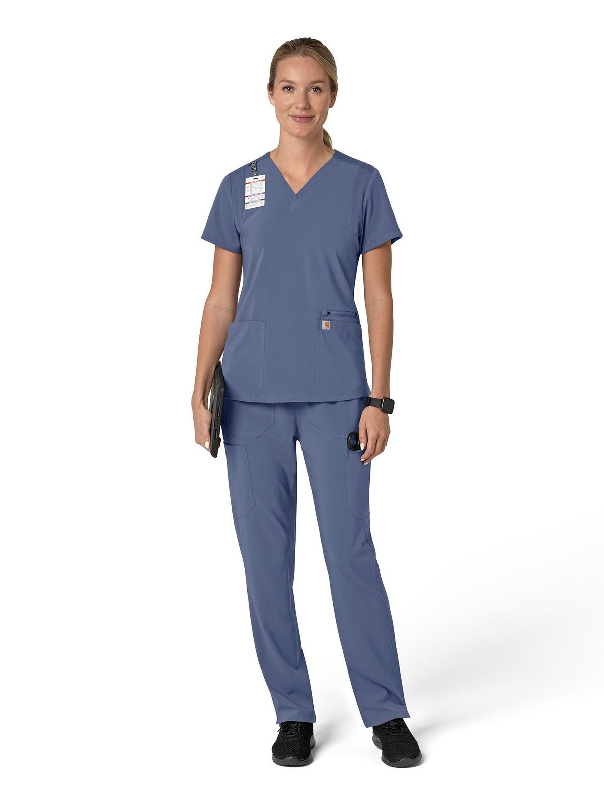Women's Three-Pocket Flex Panel V-Neck Top - C13210 - Riverside