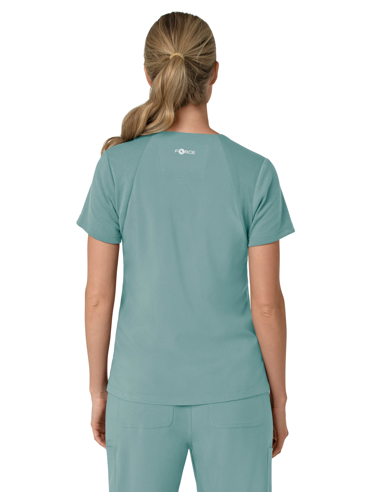 Women's Three-Pocket Flex Panel V-Neck Top - C13210 - Summer Blue