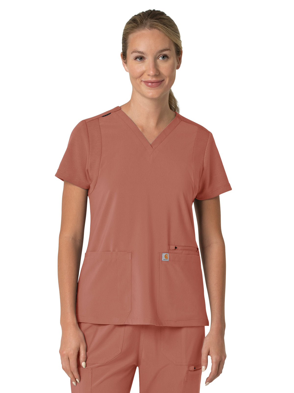 Women's Three-Pocket Flex Panel V-Neck Top - C13210 - Wildrose