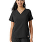 Women's Knit Panel Top - C13310 - Black