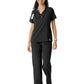 Women's Knit Panel Top - C13310 - Black