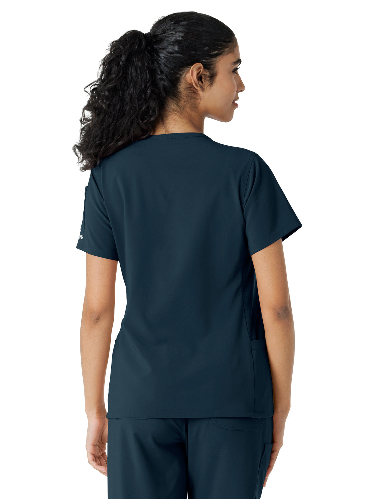 Women's Knit Panel Top - C13310 - Navy