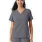 Women's Knit Panel Top - C13310 - Pewter