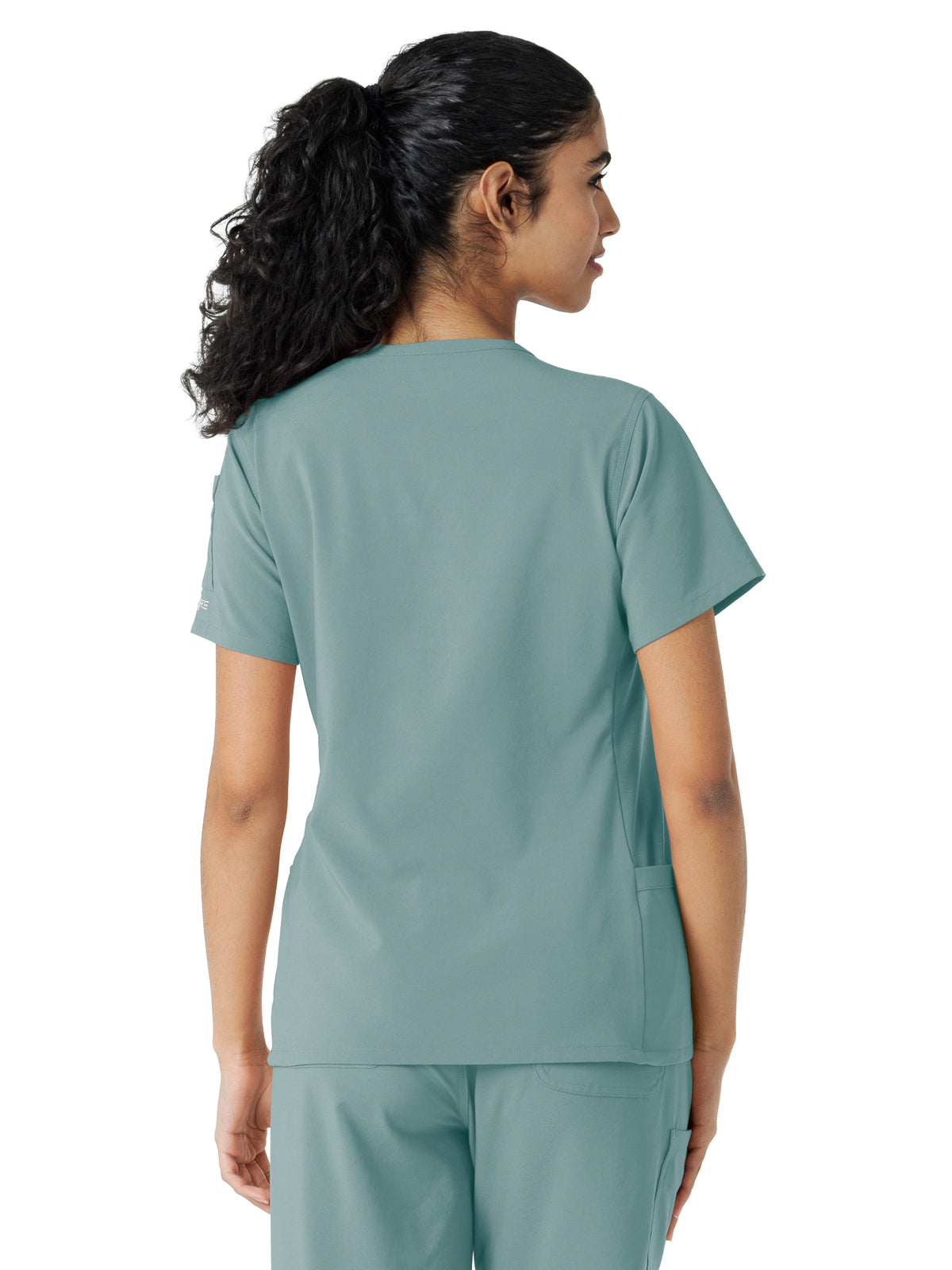 Women's Knit Panel Top - C13310 - Summer Blue