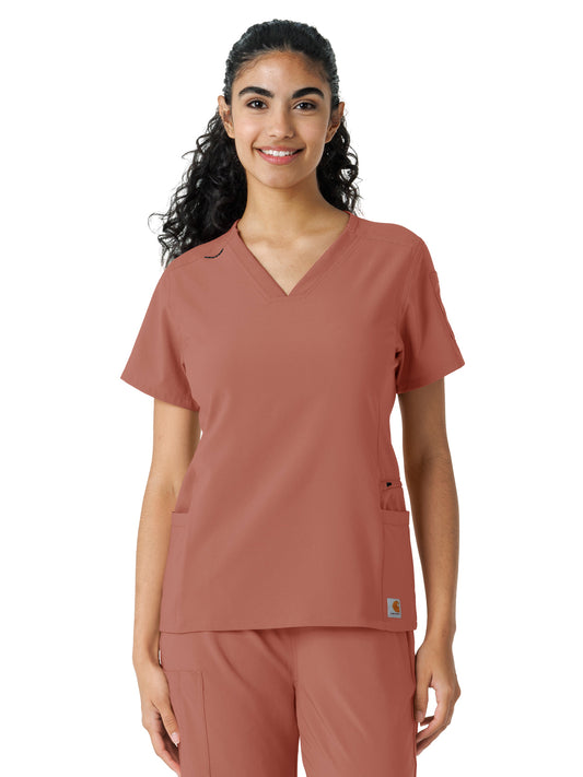 Women's Knit Panel Top - C13310 - Wildrose