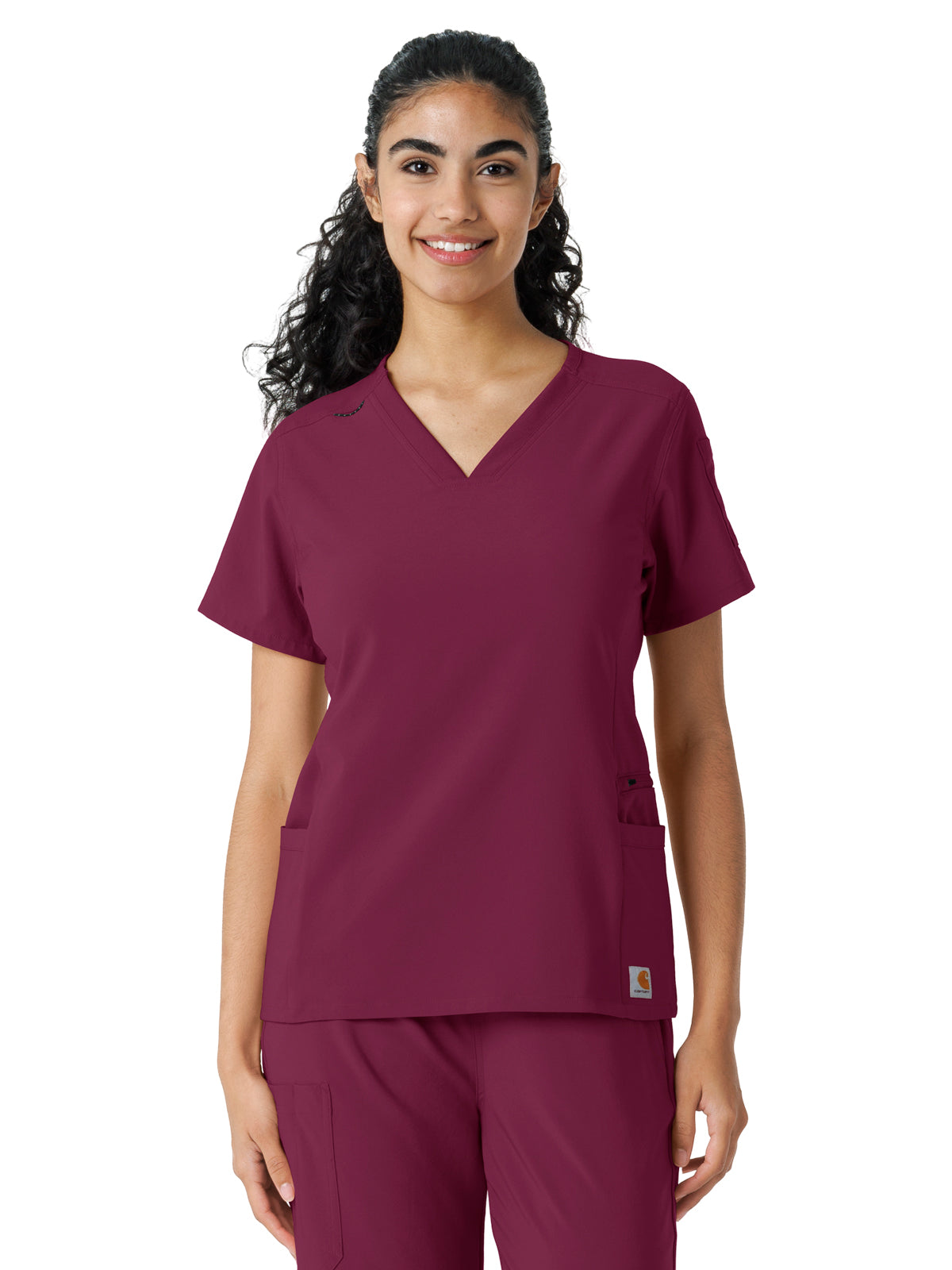 Women's Knit Panel Top - C13310 - Wine