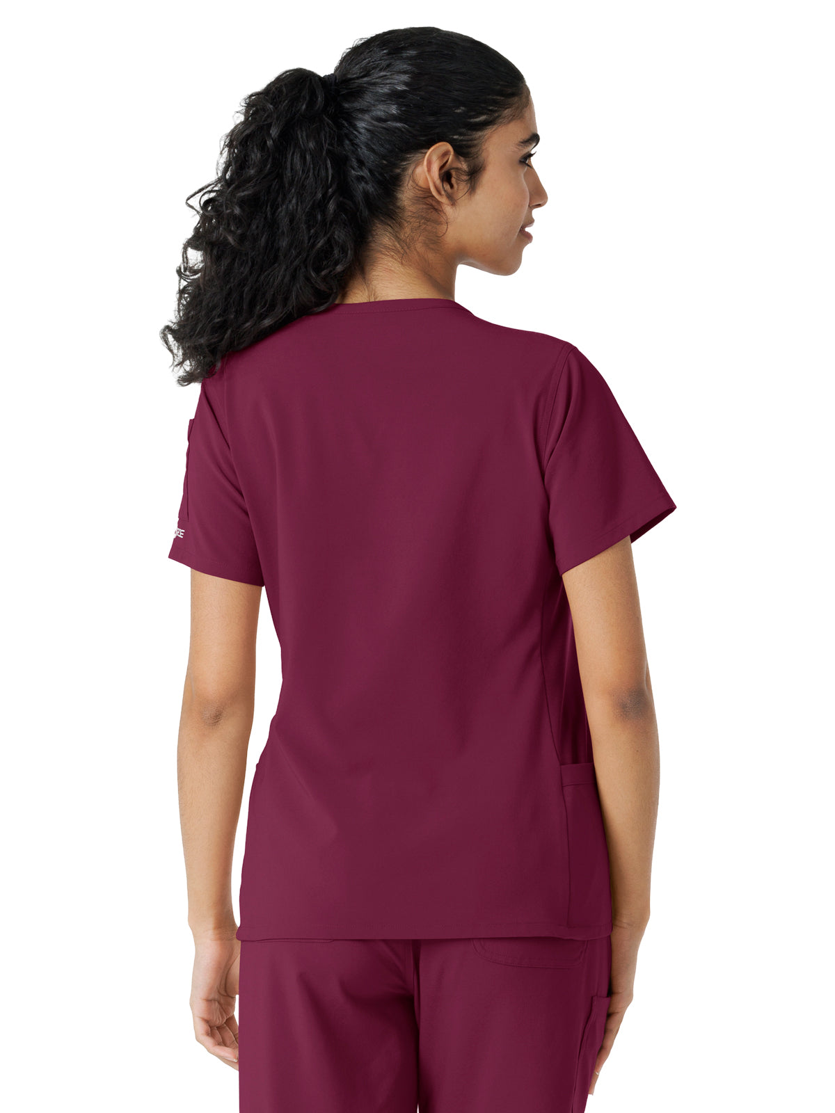 Women's Knit Panel Top - C13310 - Wine