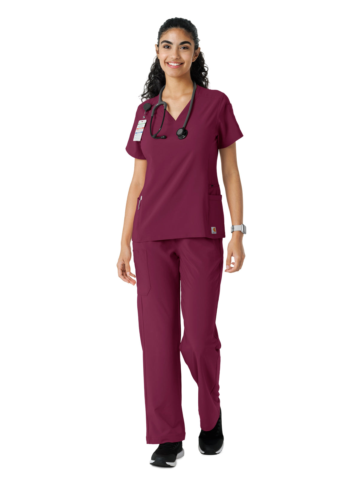 Women's Knit Panel Top - C13310 - Wine
