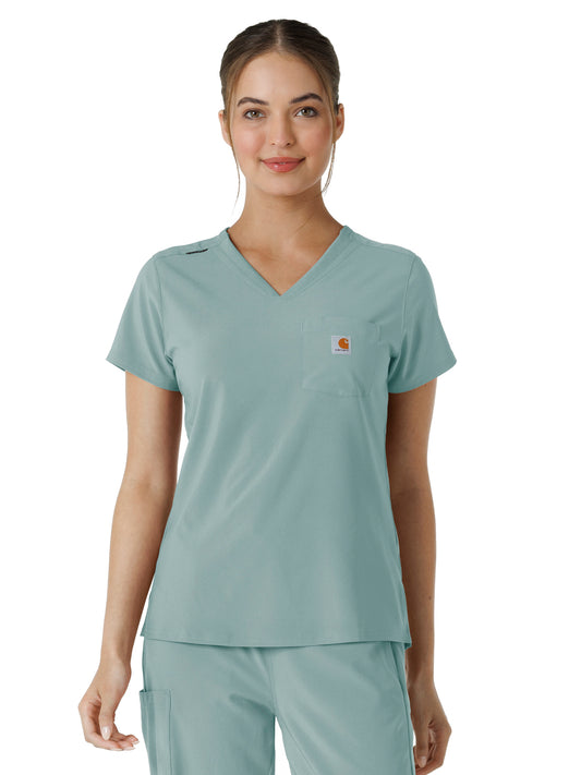 Women's One-Pocket Tuck-In Top - C13410 - Summer Blue