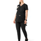 Women's Four-Pocket Henley Maternity Top - C14113 - Black