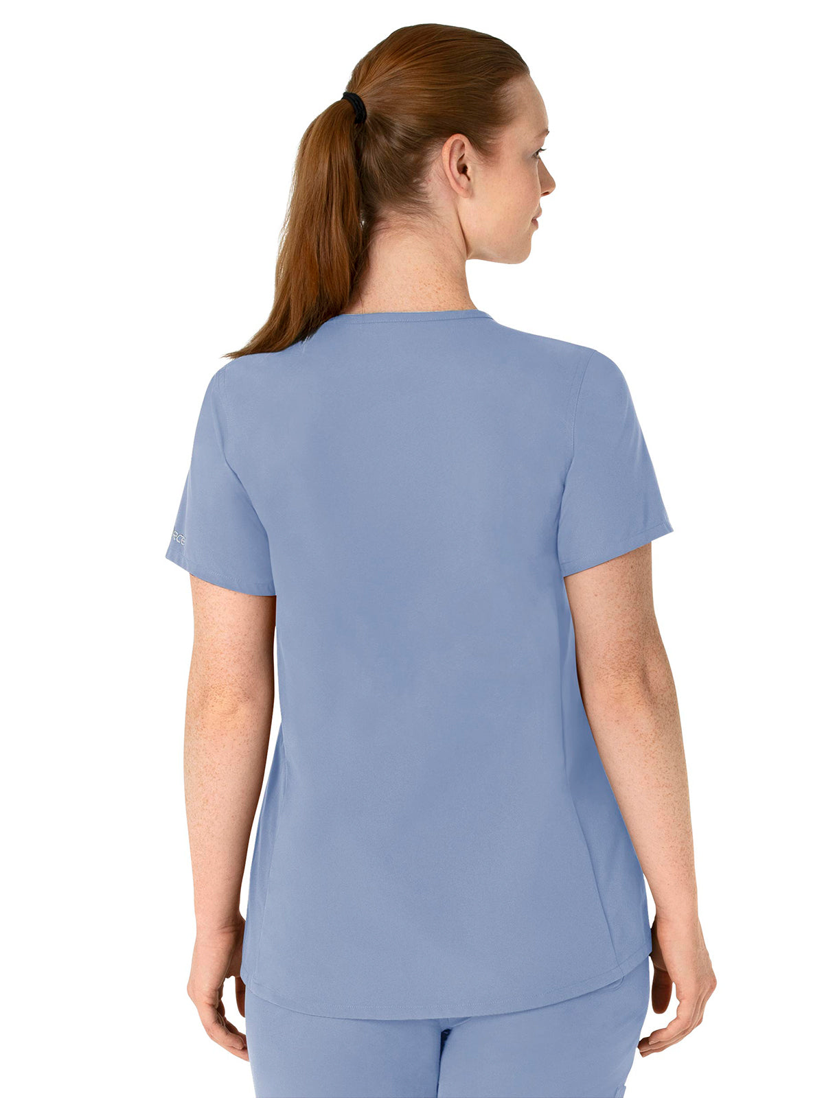 Women's Four-Pocket Henley Maternity Top - C14113 - Ceil Blue