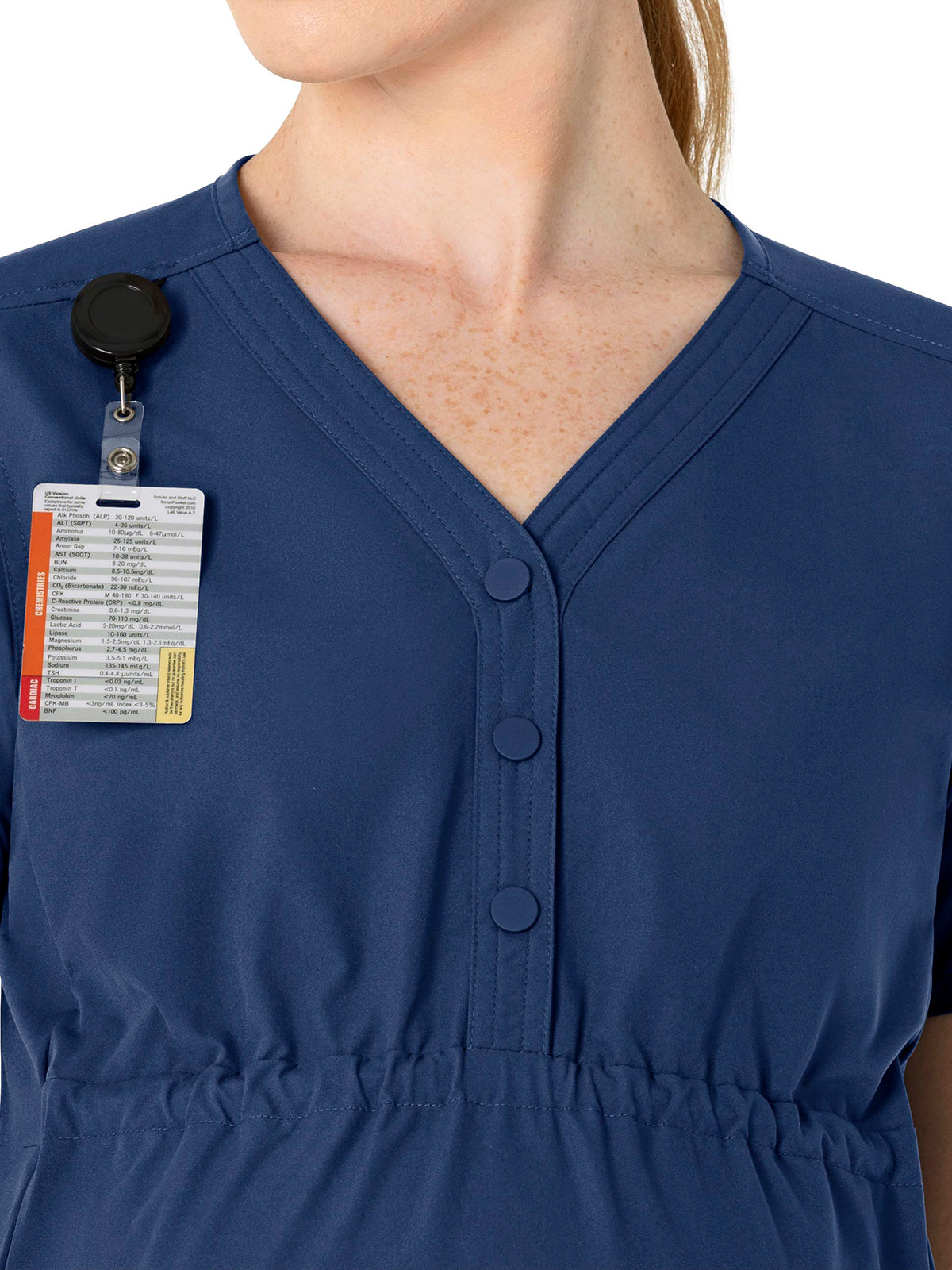 Women's Four-Pocket Henley Maternity Top - C14113 - Navy