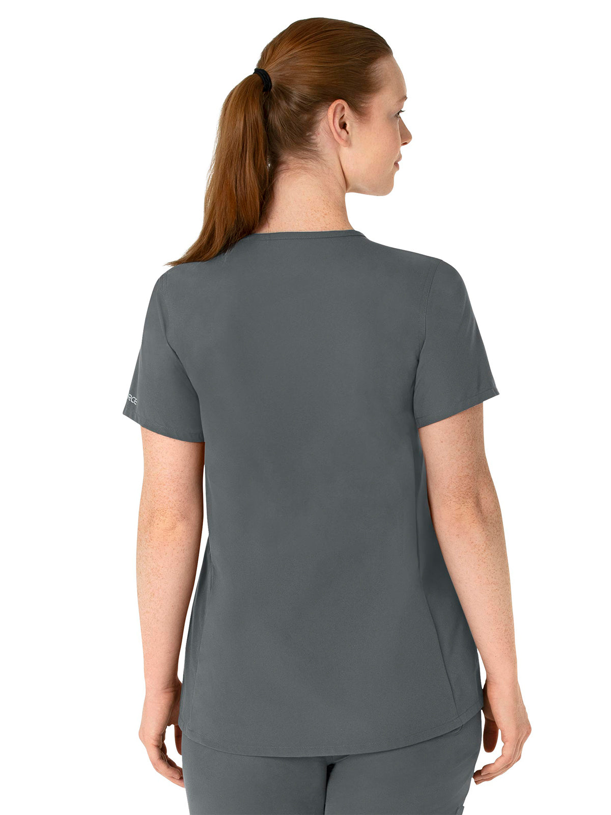 Women's Four-Pocket Henley Maternity Top - C14113 - Pewter