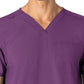 Unisex Seven-Pocket Modern Fit V-Neck Top - C15013 - Eggplant