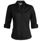 Women's 3/4 Sleeve V-Neck Shirt - 5045 - Black