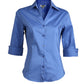 Women's 3/4 Sleeve V-Neck Shirt - 5045 - French Blue