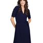 Women's 2-Pocket Wrap Dress - 9977 - Navy Agate