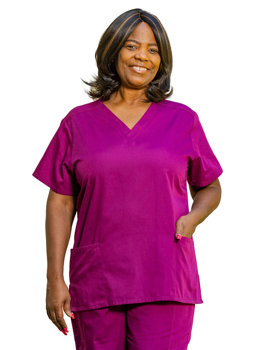 Women's 2-Pocket Top - 14700 - Plumberry Wine