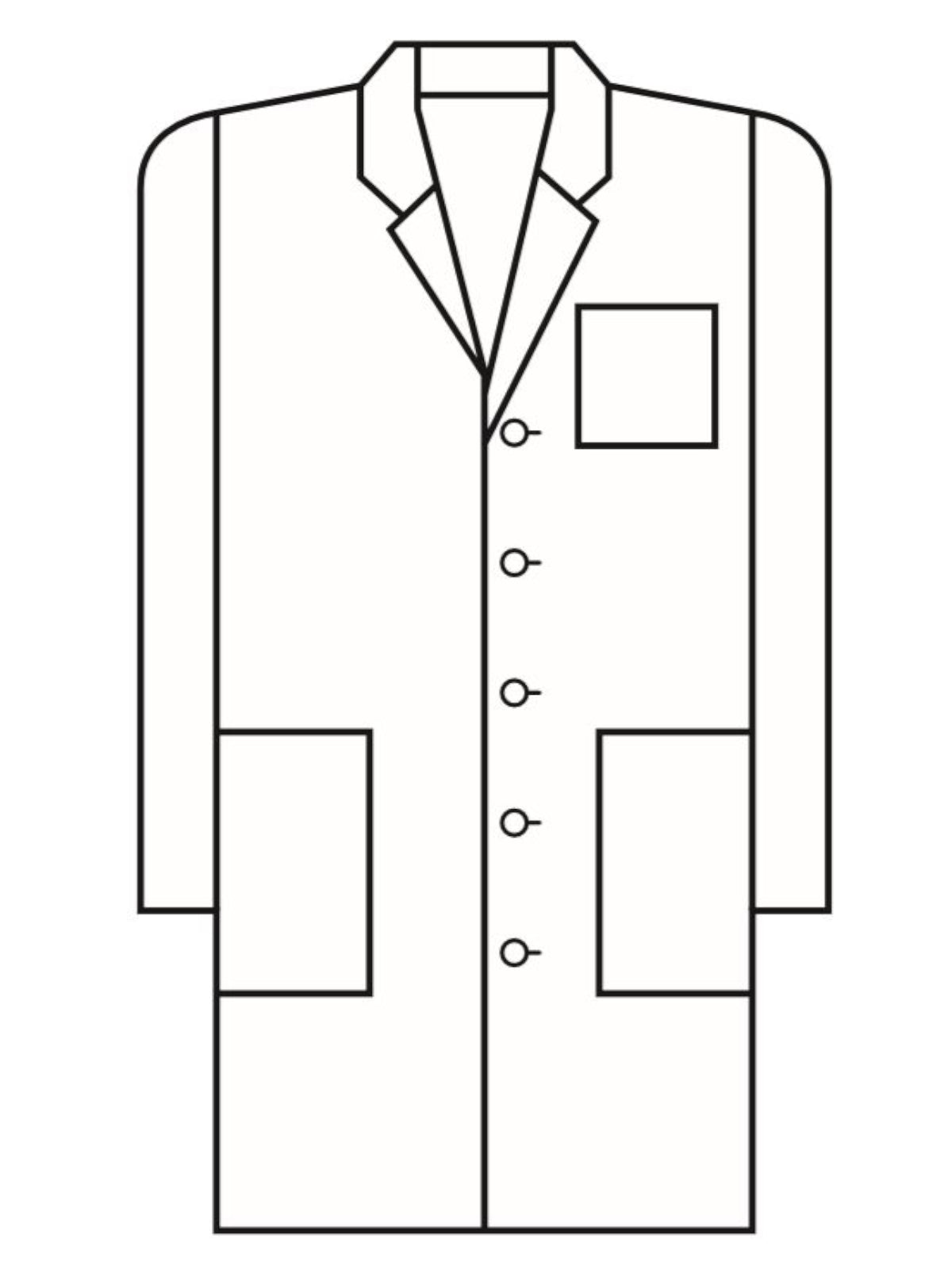 Men's Three-Pocket 38" Full-Length Lab Coat - 15112 - White