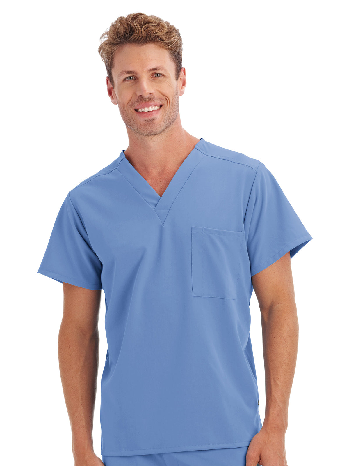 Unisex 1-Pocket V-Neck Top - 2200 - Ceil Blue