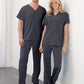 Unisex 4-Pocket V-Neck Top - 2371 - Charcoal